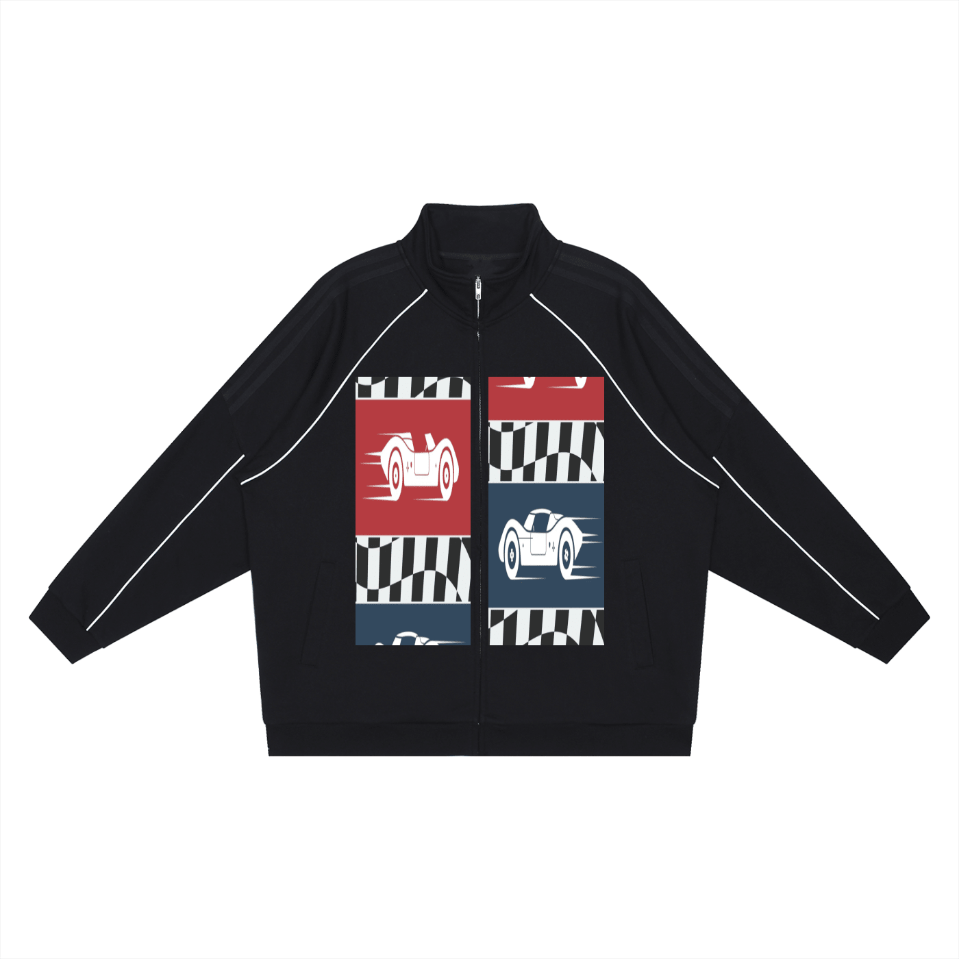 Reflection Striped Raglan Sleeve  Jacket