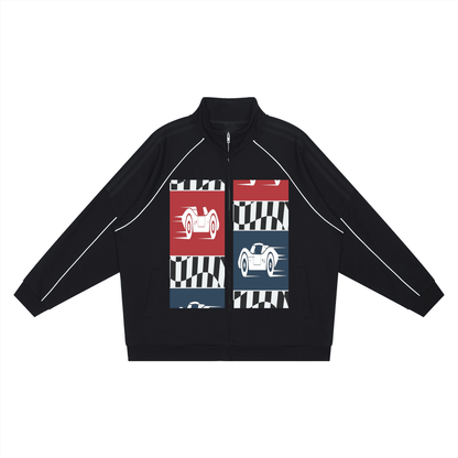 Reflection Striped Raglan Sleeve  Jacket