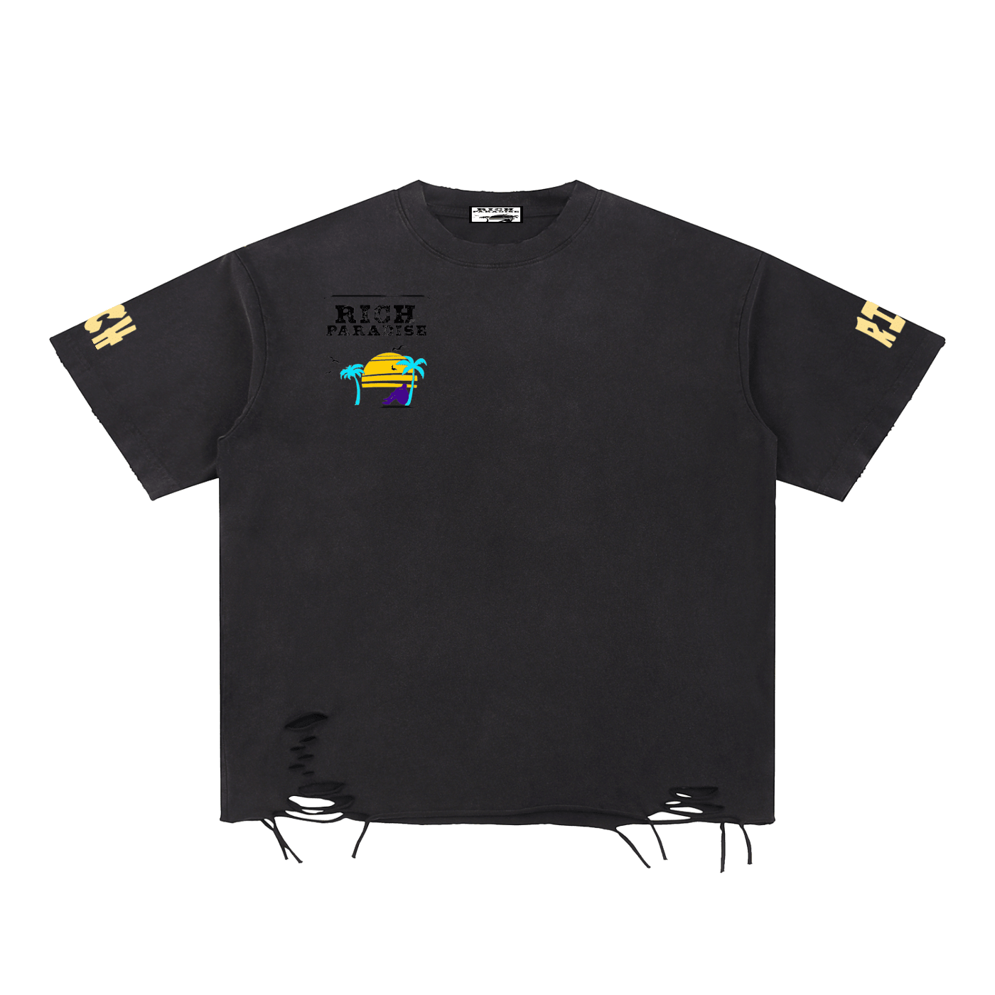 Snow Washed Raw-Hem T-Shirt