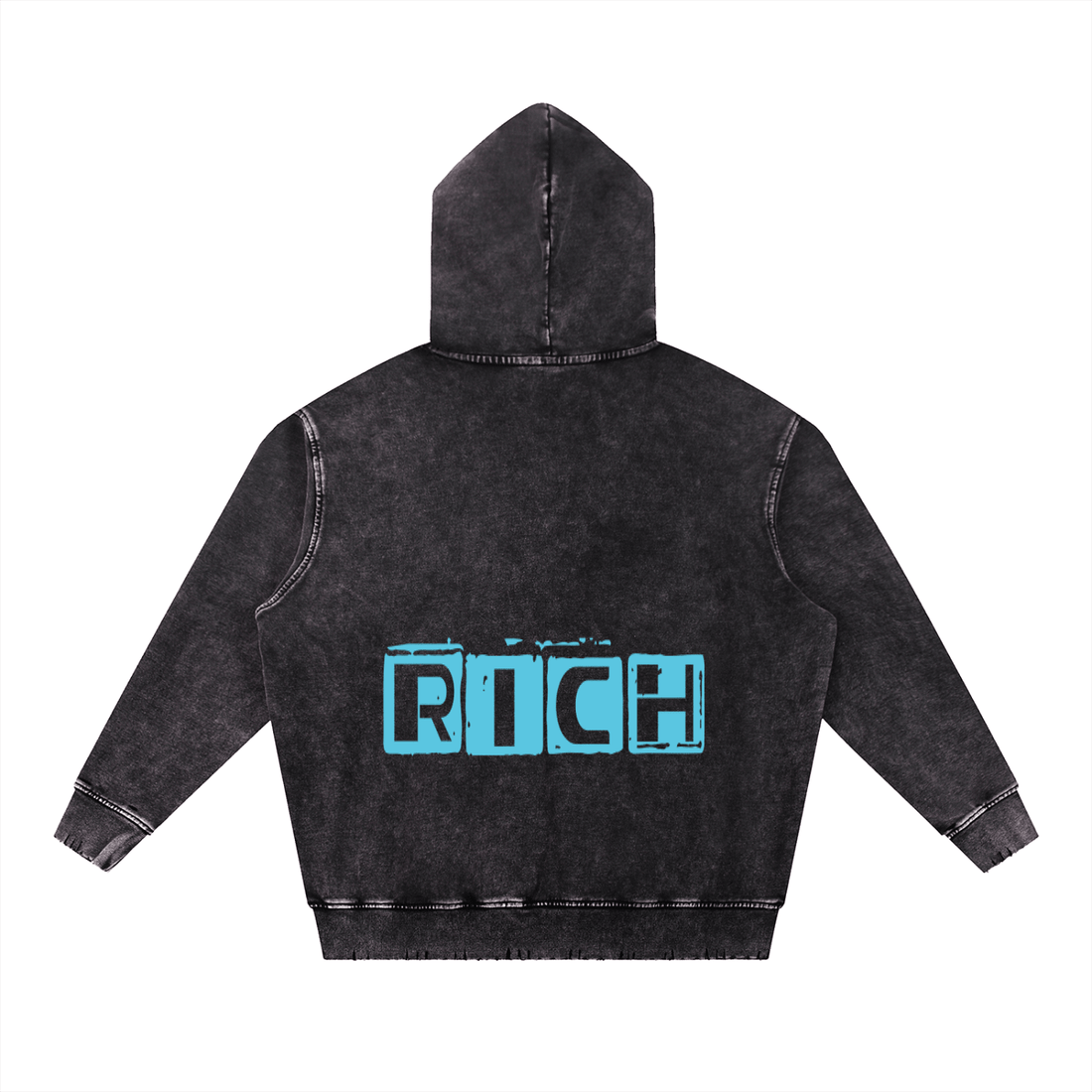 Snow Wash Hand-Frayed Heavyweight  Hoodie