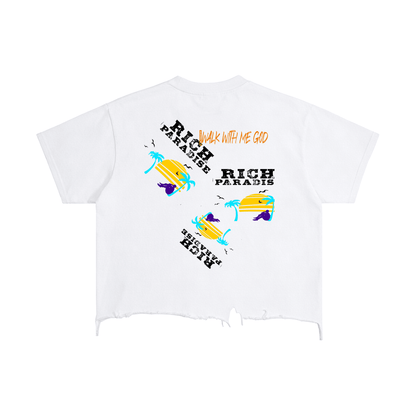 Rich Paradise Vintage Wash Boxy Distressed Hem T-Shirt