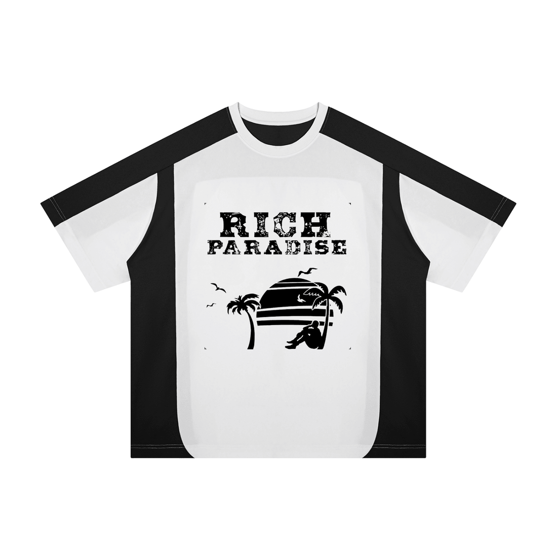 Unisex Color Block Loose T-Shirt