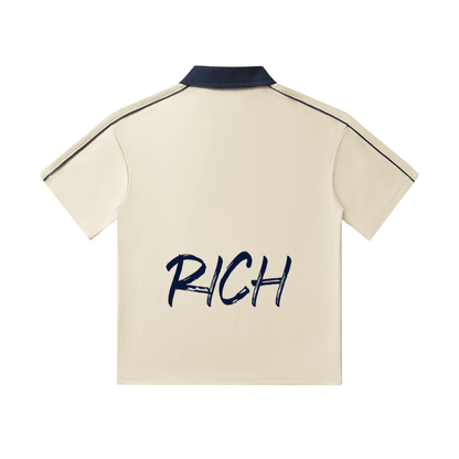 Contrast Collar Short-Sleeve Polo Shirt