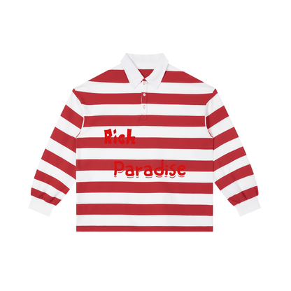 Rich Paradise Color Block Stripe Polo Shirt