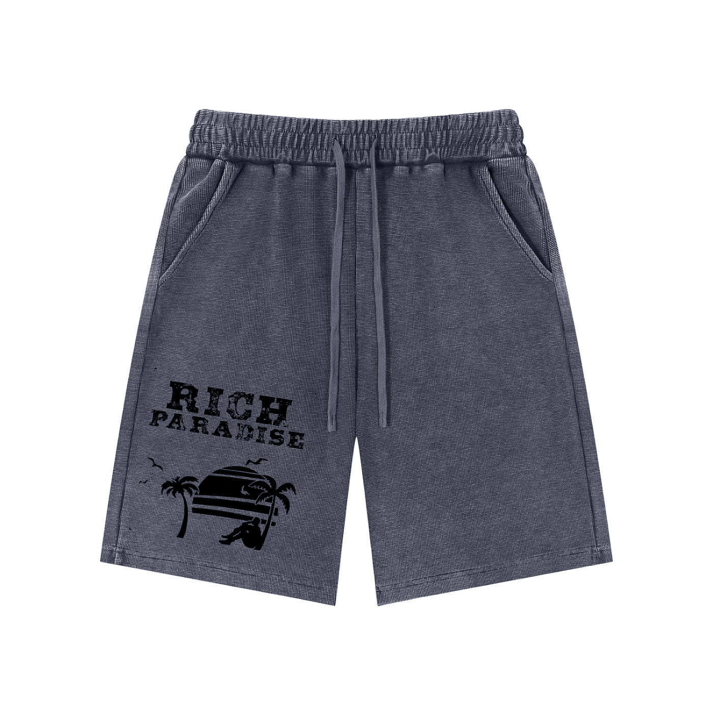 Mineral Wash Waffle Knit Shorts