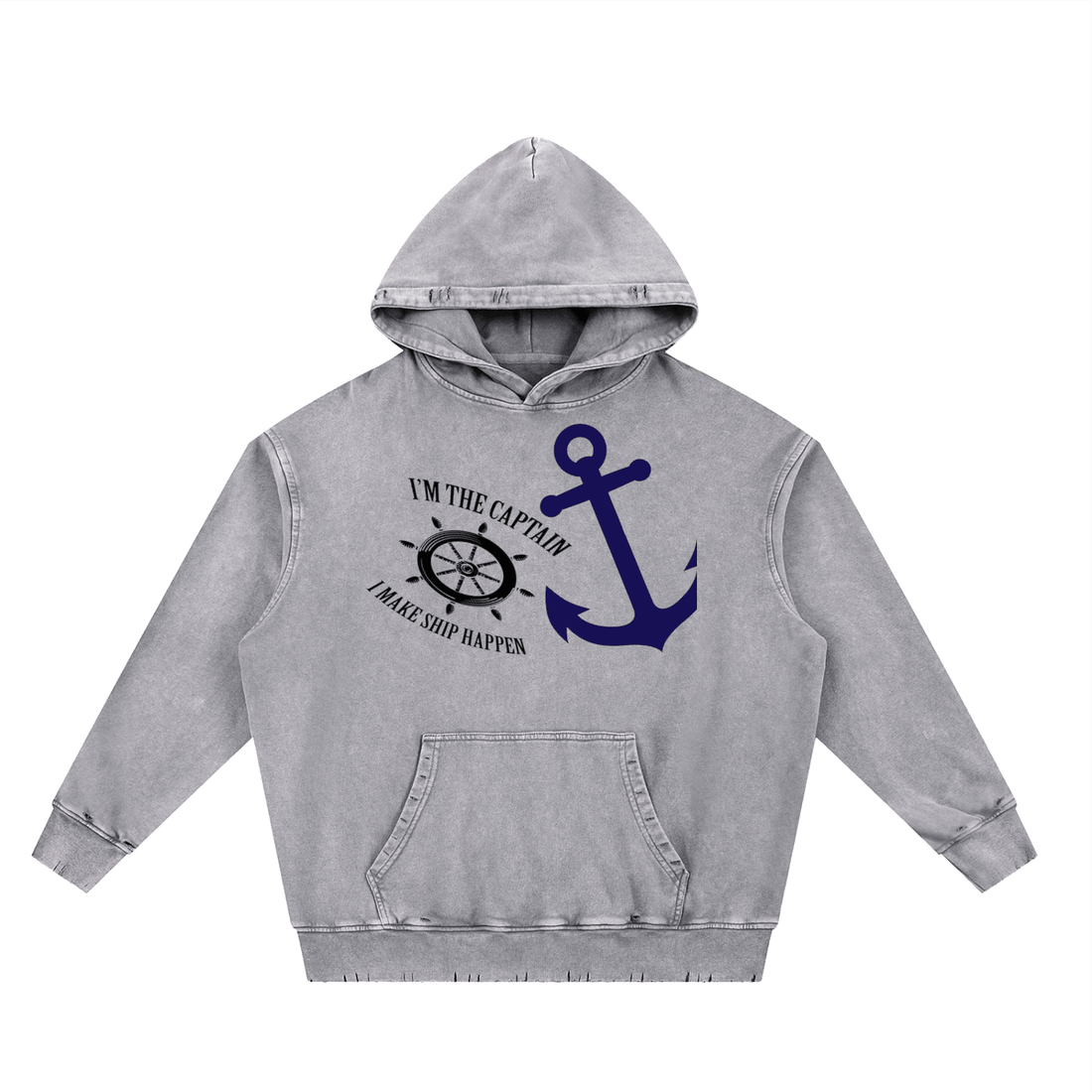 Snow Wash Hand-Frayed Heavyweight  Hoodie
