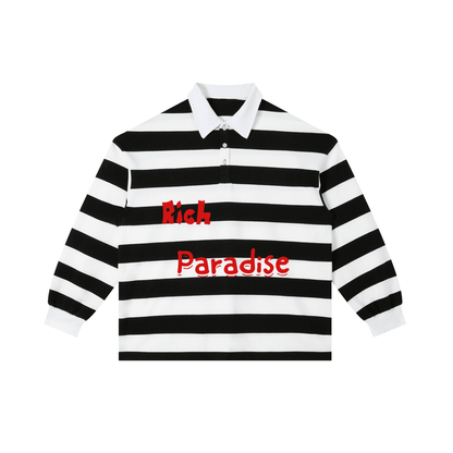 Rich Paradise Color Block Stripe Polo Shirt