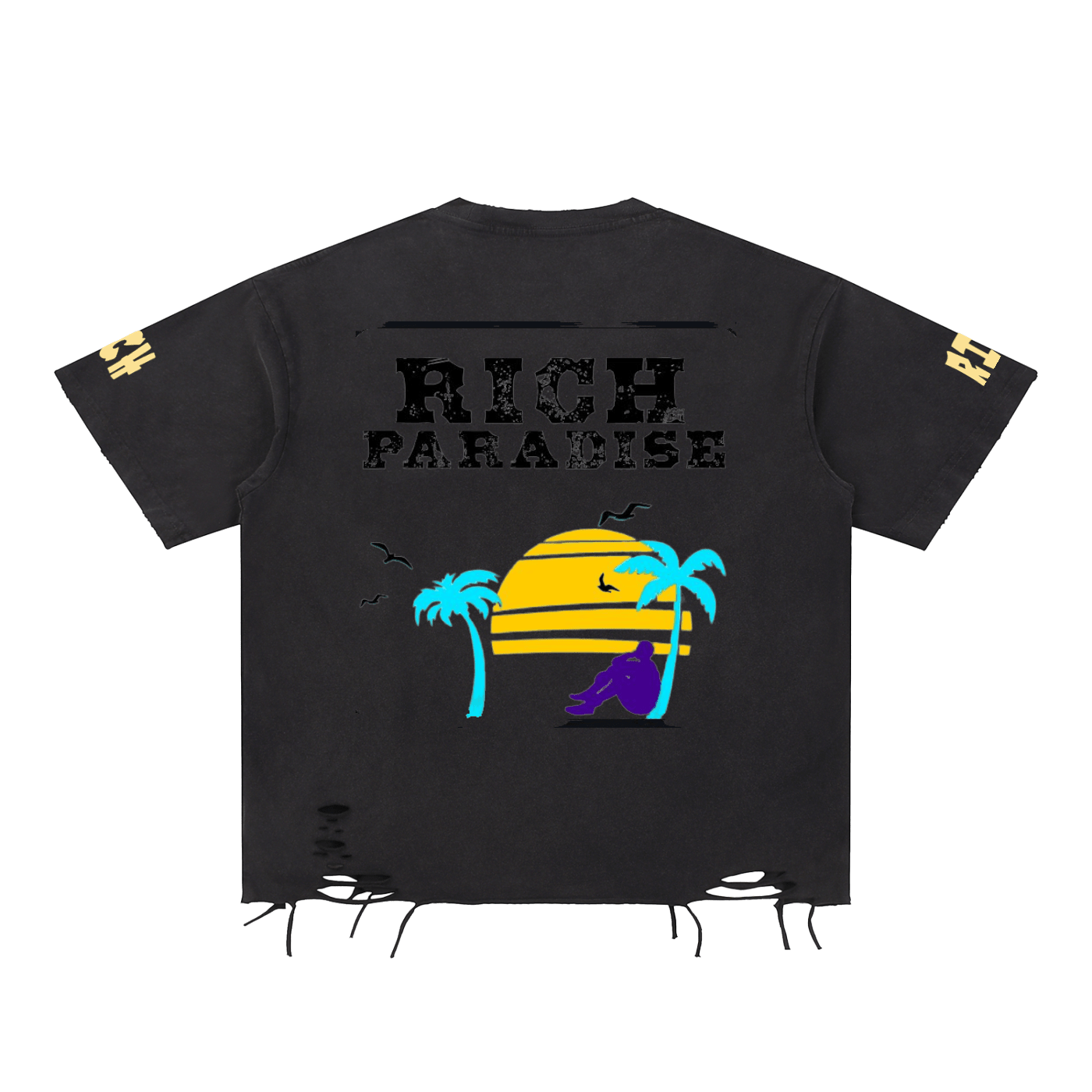 Snow Washed Raw-Hem T-Shirt