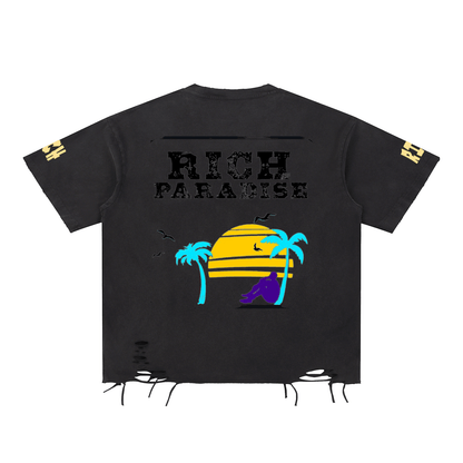 Snow Washed Raw-Hem T-Shirt