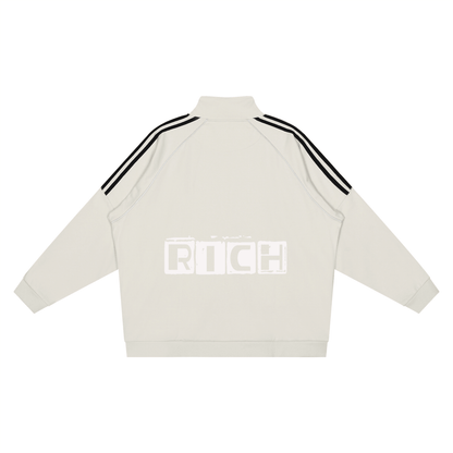 Reflection Striped Raglan Sleeve  Jacket