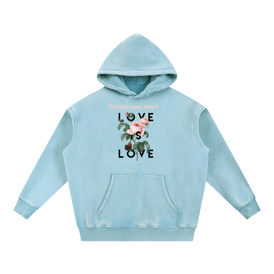 Snow Wash Fleece Oversize Hoodie